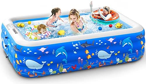 1653316647 51ng5hjdA7L. AC  - Inflatable Swimming Pools, FUNAVO Inflatable Pool for Kids, Kiddie, Toddler, Adults, 100" X71" X22" Family Full-Sized Swimming Pool, Lounge Pool for Outdoor, Backyard, Garden, Indoor, Lounge