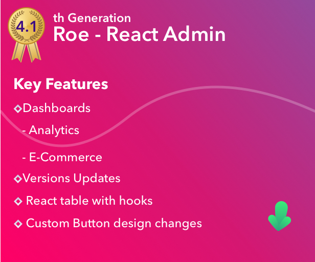 4.1 version - Roe - ReactJS Admin Dashboard Template
