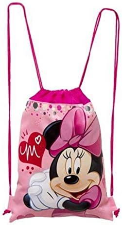 41cuCZwat9L. AC  - Disney Mickey and Minnie Mouse Drawstring Backpacks Plus Lanyards with Detachable Coin Purse and Autograph Books (Set of 6) (Pink Blue)