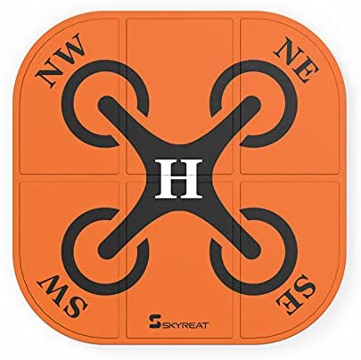 41fpAAvmbDS. AC  - Skyreat Drone Landing Pad Weighted, 50cm(20") Foldable Waterproof Helicopter Landing Pad for DJI Mini 2 / Mini 3 Pro /Mavic 3 / Mini SE / Air 2 / Air 2S / Holy Stone/FPV RC Drones Accessories