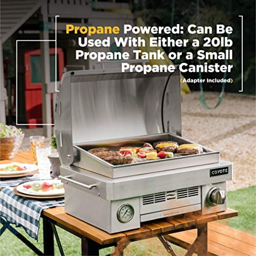 51CopfKsrSL. AC  - COYOTE OUTDOOR LIVING Portable Propane Gas Grill, 25 Inch Portable Grill with Ceramic Heat Control Grid - C1PORTLP