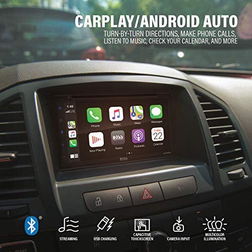 51UJKD V2EL. AC  - BOSS Audio Systems BVCP9690A Apple CarPlay Android Auto Car Multimedia DVD Player - Double Din Car Stereo, 6.75 Inch LCD Touchscreen, Bluetooth, DVD, CD, MP3, USB, A/V Input, AM/FM Radio Receiver