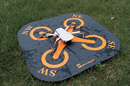 51b7nFrZUJS. AC  - Skyreat Drone Landing Pad Weighted, 50cm(20") Foldable Waterproof Helicopter Landing Pad for DJI Mini 2 / Mini 3 Pro /Mavic 3 / Mini SE / Air 2 / Air 2S / Holy Stone/FPV RC Drones Accessories