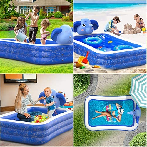 612uFfXc zL. AC  - Hamdol Inflatable Swimming Pool, Kiddie Pool with Sprinkler, 99" X 72" X 22" Full-Sized Family Blow up Pool for Kids Toddlers Adults, Lounge Above Ground Pool for Backyard Indoor Outdoor for Age 3+
