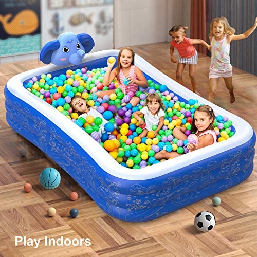 61b0QPcq5wL. AC  - Hamdol Inflatable Swimming Pool, Kiddie Pool with Sprinkler, 99" X 72" X 22" Full-Sized Family Blow up Pool for Kids Toddlers Adults, Lounge Above Ground Pool for Backyard Indoor Outdoor for Age 3+