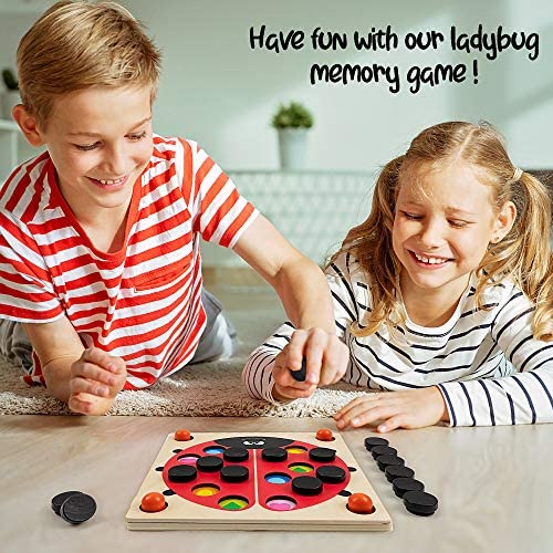 61q0nn8CAXL. AC  - Memory Game for Fun Engaging Learning - 6 Different Games with Hourglass for Toddlers-Ladybug Montessori Toy for Endless Minutes of Joy and New Skills-Gift Box for Birthday Christmas Various Occasions