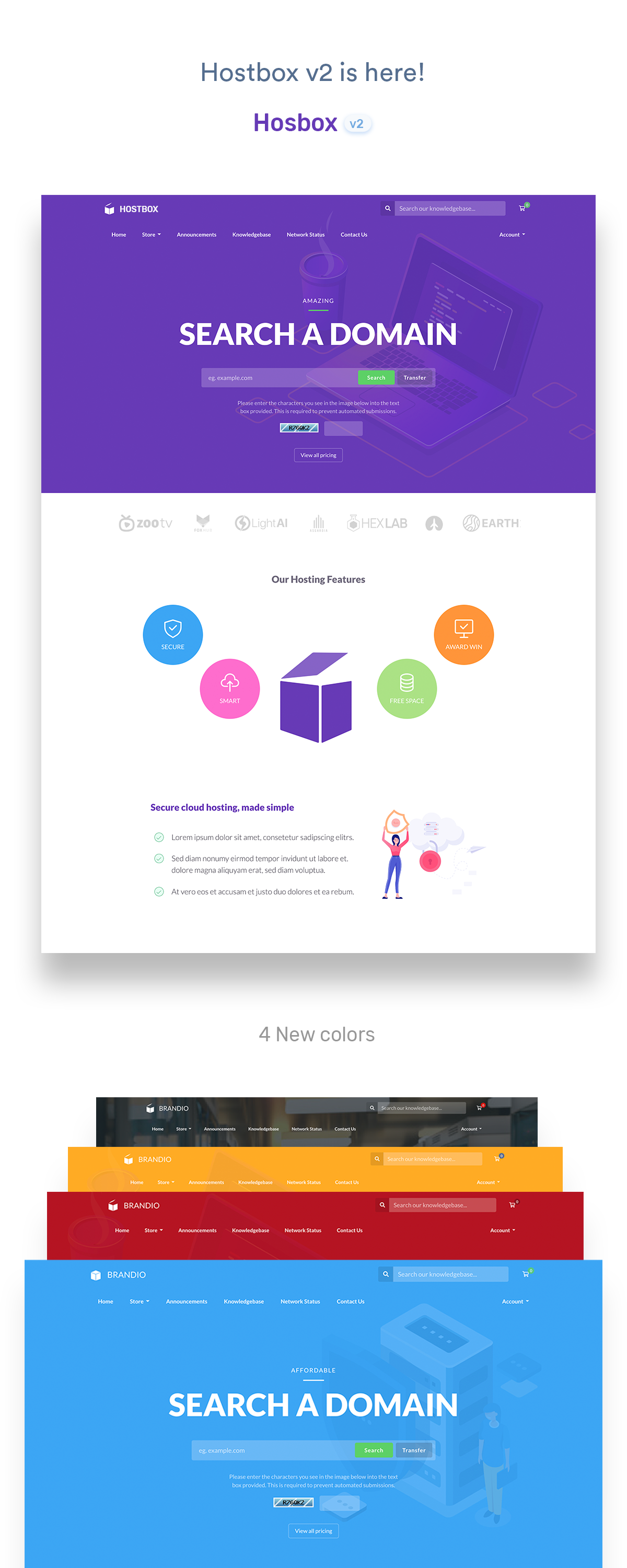hostbox preview v2 - Hostbox WHMCS & HTML5 Landing Page
