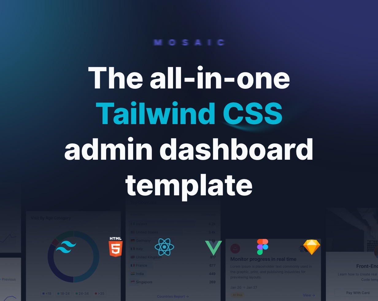 mosaic tf description 01 - Mosaic - Tailwind CSS Admin Dashboard Template