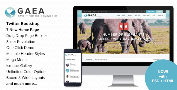 preview image1 large preview.  large preview - Gaea - Environmental WordPress Theme