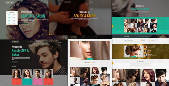 theme preview.  large preview - Hair Care - Responsive Salon  WordPress Theme