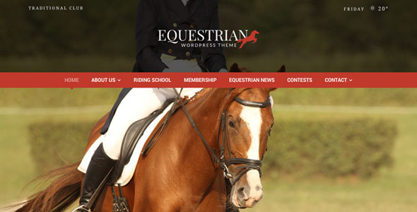 themeforest splash.  large preview - Equestrian - Horses and Stables WordPress Theme