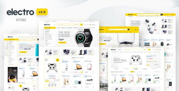 01 Electro Preview.  large preview - Electro - Electronics eCommerce HTML Template