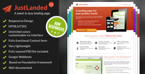 01 preview.  large preview - JustLanded - Landing Page
