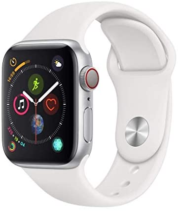 1655133784 41RZ6MmQUiL. AC  - Apple Watch Series 4 (GPS, 40MM) - Silver Aluminum Case with White Sport Band (Renewed)