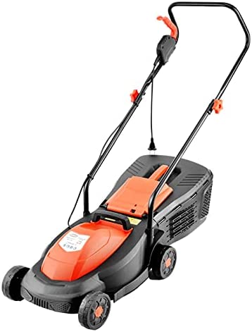 LHMYGHFDP Hand Push Lawn Mower 220V Electric Plug in Rotary Lawn Mower 32 cm Cutting Width with 30 Litre Grass Box Close Edge Cutting