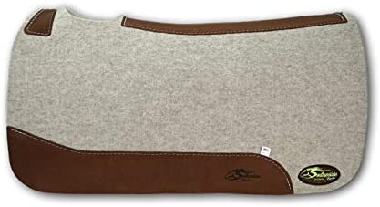 412PswxdTuL. AC  - The Montana 100% Extra Fine Wool Saddle Pad by Southwestern 3/4" or 1" Thick and Designer Wear Leather