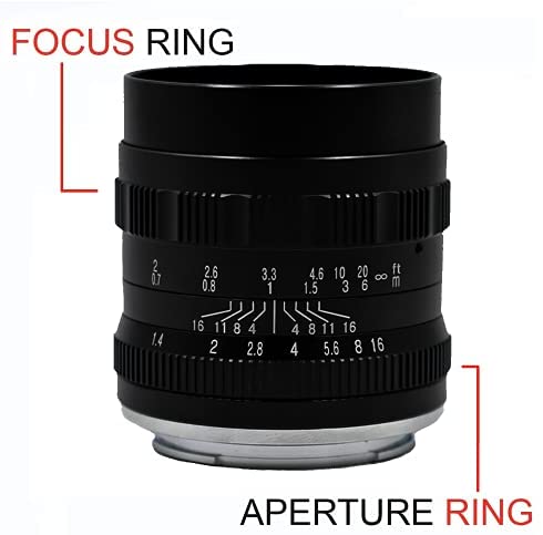41OsDbYuBtS. AC  - Brightin Star 50mm F1.4 APS-C Manual Focus Mirrorless Camera Lens, Fit for Canon EF-M Mount M, M2, M3, M5, M6, M10, M100, M50, M200 (Black)