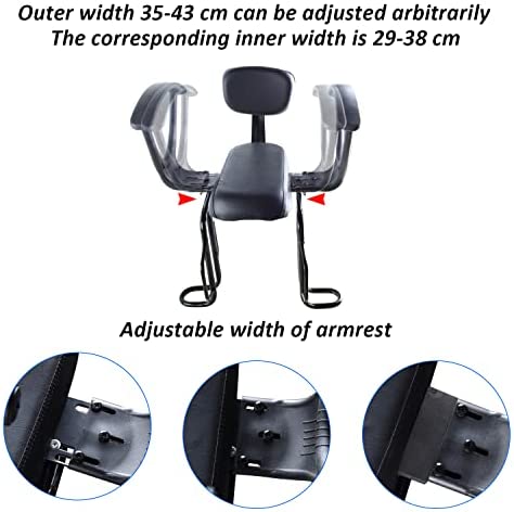 41SbyvGT5jL. AC  - XIEEIX Rear Child Bike Seat, Back Mounted Child Bicycle Seat with Back Rest Armrest Foot Pedals, and Width Adjustable Bicycle Rear Seat, Suitable for Children Aged 2 to 8 Years Old