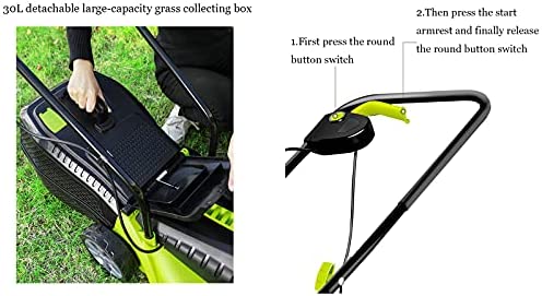 41UlMcMjacS. AC  - LHMYGHFDP 1600W Hand Push Lawn Mower Electric Rotary Lawn Mower 30 Litre Grass Box Foldable Handles Multi-Function Lawn Mower Mowing The Lawn