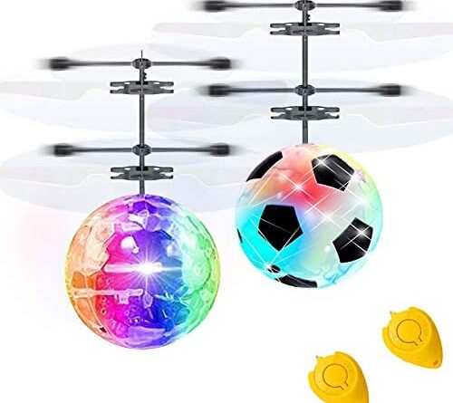 41XkkR3m7L. AC  500x445 - 2 Pack RC Flying Ball Glow Flying Toys for Kid Boy Girl Holiday Gifts RC Toy Mini Drones Hand Controll Helicopter with 2 Remote Controller Quadcopter Soccer Birthday Games Toy for Kids