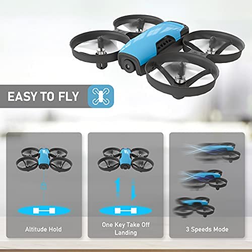 41x0joBNu5L. AC  - Cheerwing U61S Mini Drones with Camera for Kids and Adults 720P HD 2.4Ghz Rc Quadcopter WiFi Fpv Drone with Altitude Hold,2 Batteries Blue