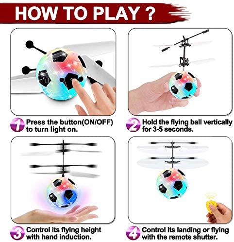 512j+mjjtyL. AC  - 2 Pack RC Flying Ball Glow Flying Toys for Kid Boy Girl Holiday Gifts RC Toy Mini Drones Hand Controll Helicopter with 2 Remote Controller Quadcopter Soccer Birthday Games Toy for Kids