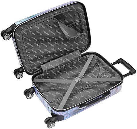 518vTIxsHYL. AC  - Steve Madden 20 Inch Carry On Luggage Collection - Scratch Resistant (ABS + PC) Hardside Suitcase - Designer Lightweight Bag with 8-Rolling Spinner Wheels (Diamond)