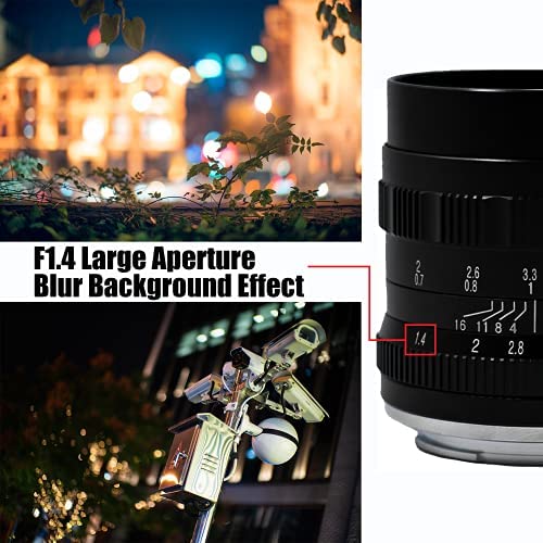 51EZohCqU3S. AC  - Brightin Star 50mm F1.4 APS-C Manual Focus Mirrorless Camera Lens, Fit for Canon EF-M Mount M, M2, M3, M5, M6, M10, M100, M50, M200 (Black)
