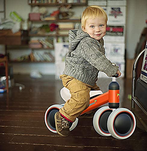 51IIdrUzADL. AC  - Baby Balance Bike - Baby Bicycle for 6-24 Months, Sturdy Balance Bike for 1 Year Old, Perfect as First Bike or Birthday Gift, Safe Riding Toys for 1 Year Old Boy Girl Ideal Baby Bike (Orange)