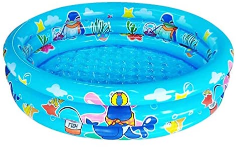 51JO4dM8VML. AC  - 3 Rings Kiddie Pool for Toddler, 48”X12”，Kids Swimming Pool, Inflatable Baby Ball Pit Pool, Small Infant Pool (Blue)