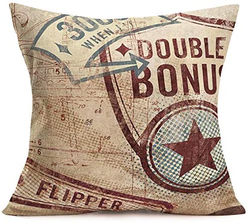 51VNsr5Zv0L. AC  - ShareJ 4 Pack Muted Pinball Gam Throw Pillow Covers Retro Style Cotton Linen Cushion Cover Decorative Square Accent Pillow Cases, 18 X 18 Inches