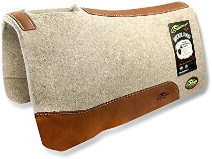 51ebH5Pu9rL. AC  - The Montana 100% Extra Fine Wool Saddle Pad by Southwestern 3/4" or 1" Thick and Designer Wear Leather