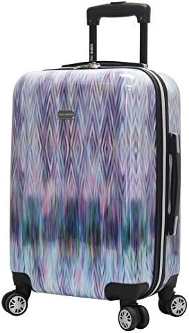 51ijy2n czL. AC  - Steve Madden 20 Inch Carry On Luggage Collection - Scratch Resistant (ABS + PC) Hardside Suitcase - Designer Lightweight Bag with 8-Rolling Spinner Wheels (Diamond)