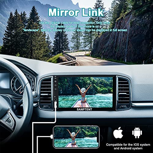 61sIBJu+VDL. AC  - Double Din Car Stereo Radio Audio Receiver Compatible with Carplay, Android Auto, Mirror Link, 7 Inch Full Touchscreen Car Stereo, Front Backup Camera, Bluetooth, USB/TF/AUX Port, A/V Input, FM/AM