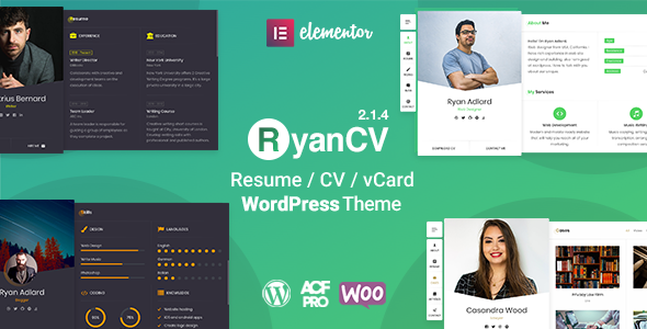 big preview.  large preview - RyanCV - CV Resume WordPress Theme
