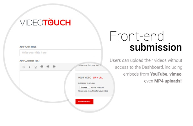 front end submission - VideoTouch - Video WordPress Theme