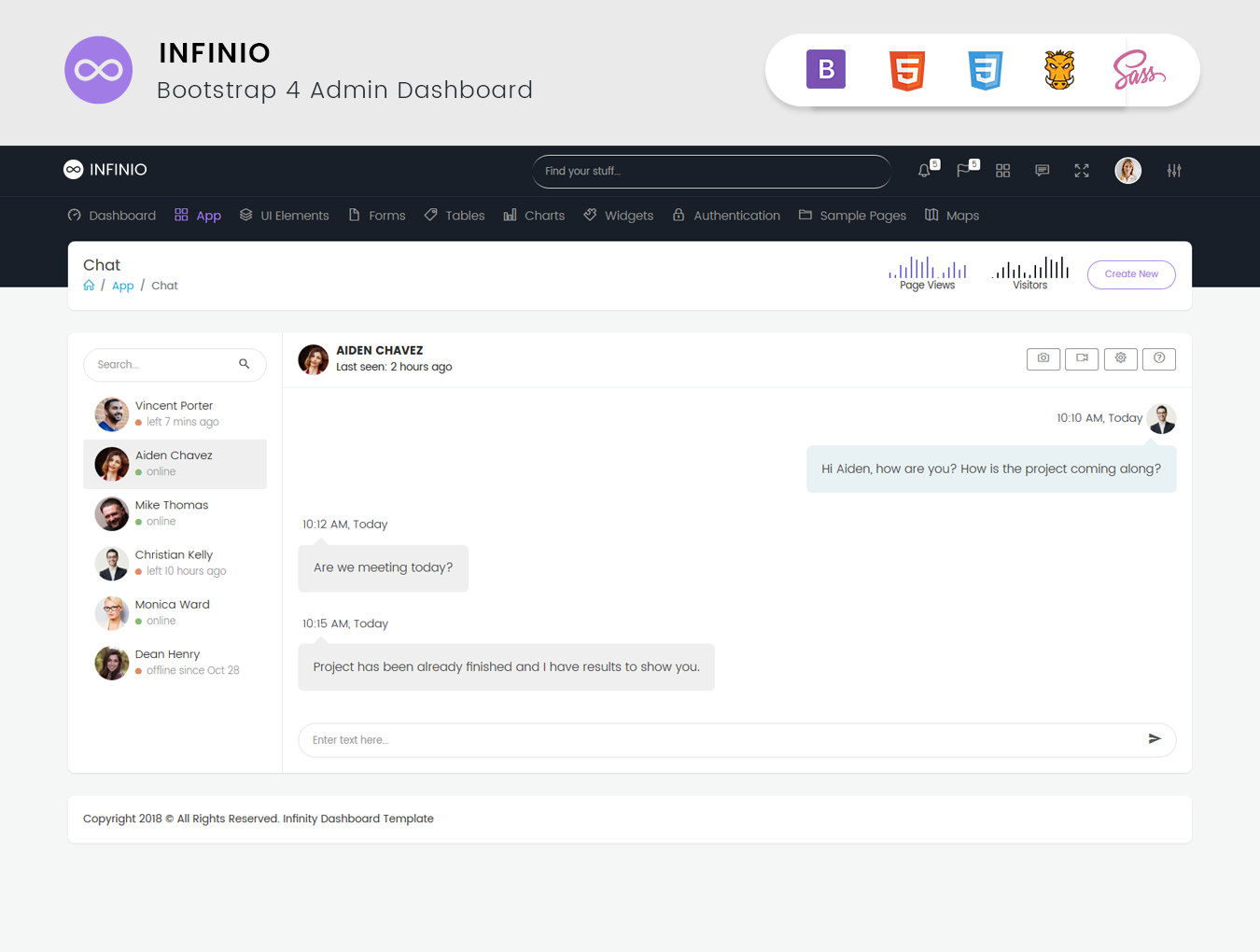 img 3 - InfiniO - Bootstrap 4 & 5 Admin Dashboard template + UI Kit