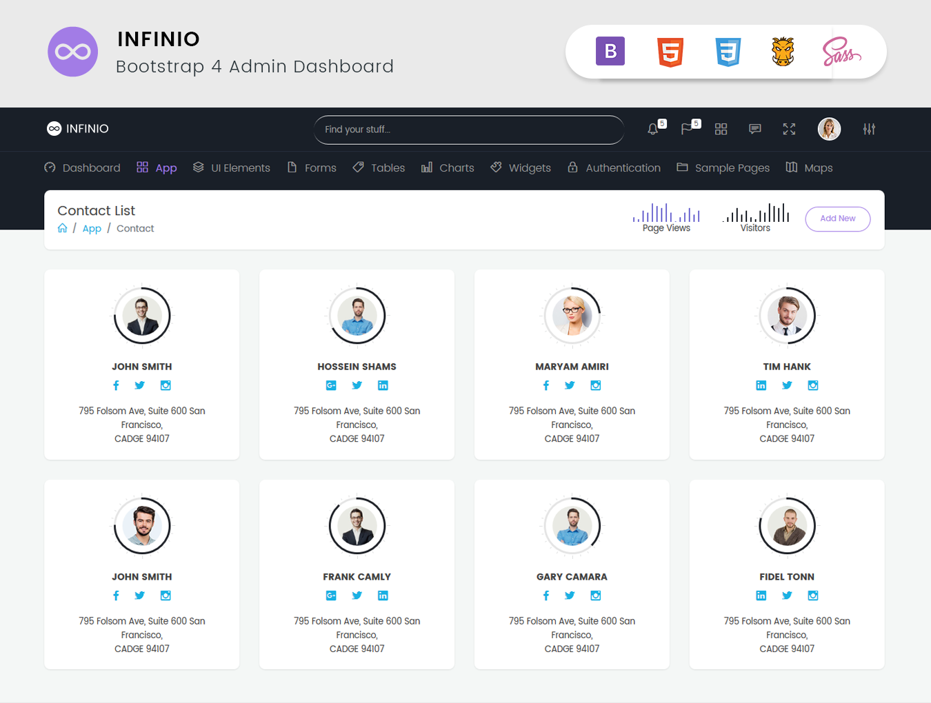 img 4 - InfiniO - Bootstrap 4 & 5 Admin Dashboard template + UI Kit
