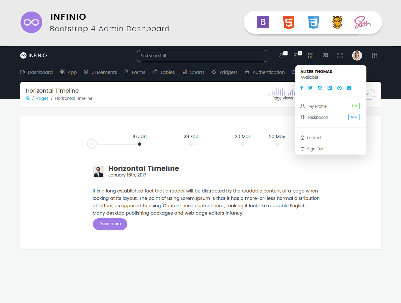img 6 - InfiniO - Bootstrap 4 & 5 Admin Dashboard template + UI Kit