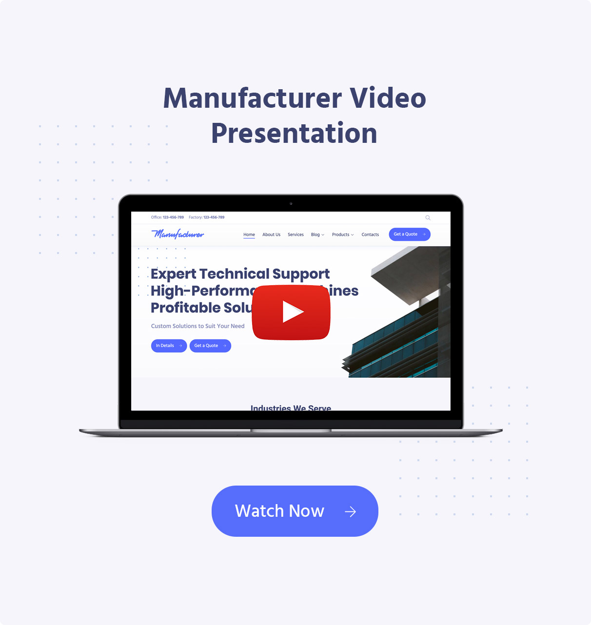 promo video - Manufacturer - Factory and Industrial WordPress Theme