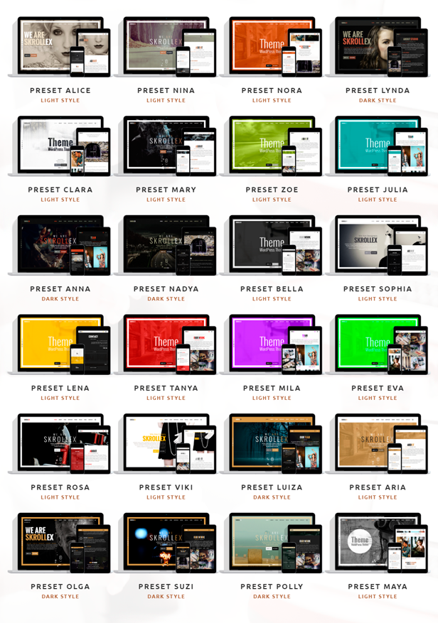 tf page overview - Skrollex - Creative One Page Parallax