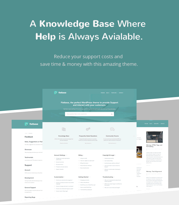 themeforest screens - Flatbase - A responsive Knowledge Base/Wiki Theme
