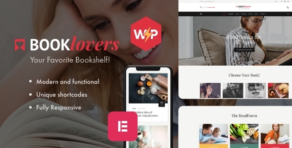 01 Booklovers.  large preview - Booklovers - Publishing House & Book Store WordPress Theme + RTL