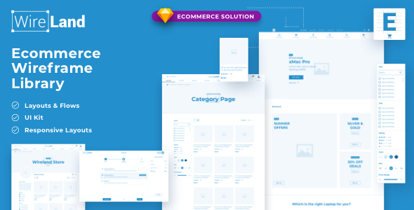 01 Theme%20Preview.  large preview - Wireland for Ecommerce - Massive Wireframe Library Collection