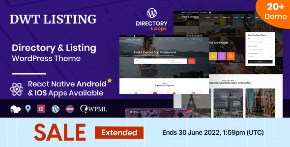 01 theme preview.  large preview - DWT - Directory & Listing WordPress Theme