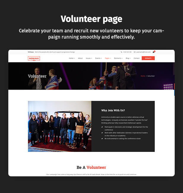 11 - Nominee - Political WordPress Theme for Candidate/Political Leader