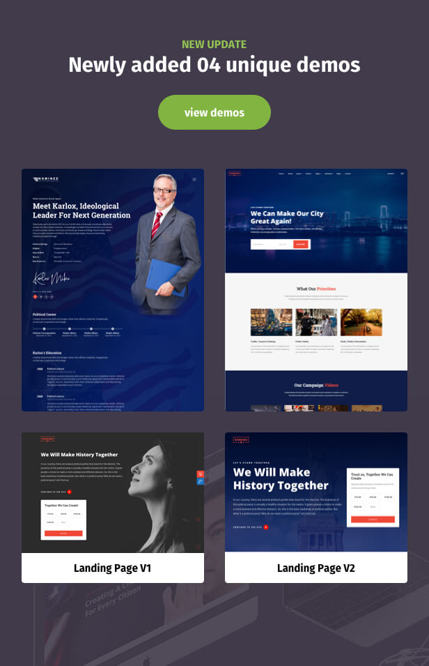 13 - Nominee - Political WordPress Theme for Candidate/Political Leader