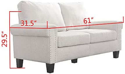 314KB+wOLvL. AC  - LOKATSE HOME Upholstered Loveseat Sofa Comfortable Modern Couch Indoor Furniture for Living Room, Bedroom, Office, Beige