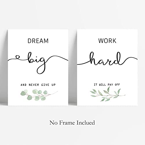 31KUDG9TAoL. AC  - Inspirational Wall Art Office Decor, Motivational UNFRAMED Wall Art Prints for Bedroom | Living Room | Office | Classroom, Black and White Daily Positive Affirmations Poster for Women Men Kids, Set of 4, 8"x10"
