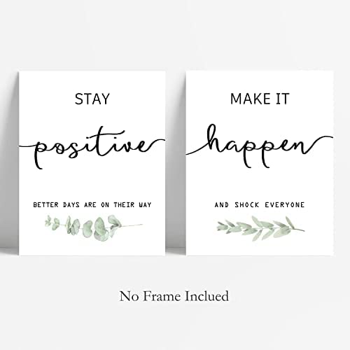 31VKHqU3GML. AC  - Inspirational Wall Art Office Decor, Motivational UNFRAMED Wall Art Prints for Bedroom | Living Room | Office | Classroom, Black and White Daily Positive Affirmations Poster for Women Men Kids, Set of 4, 8"x10"